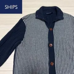 古着 シップス SHIPS カーディガン Mサイズ ネイビー 紺 まAX7のサムネイル