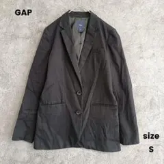 GAP　ギャップ　テーラードジャケット　綿混　無地　黒　カジュアル　S