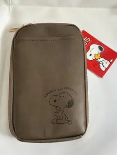PEANUTS スヌーピー ウォレットショルダーポーチ ブラウン