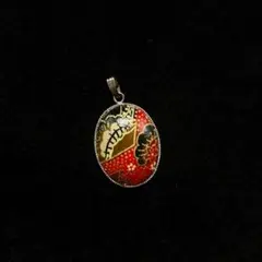 224遺品整理品　ペンダントトップ　七宝焼？　シルバー？　銀？　プラチナ