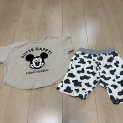ミッキー Tシャツ 牛柄 ショート パンツ パンフパンツ セット 90cm