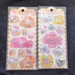 Sanrio キティ、キラキラウォーターインシール　2枚セット