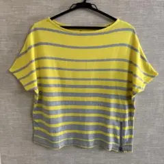 CIAOPANIC TYPY ドルマンTシャツ イエロー グレー ボーダー 綿