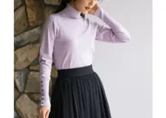 組曲　ルーズフィットタートル ニット （ライラック系）