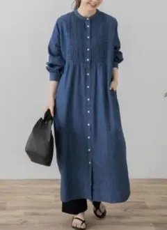 アーバンリサーチサニーレーベル　ヨークピンタックデニムシャツワンピース