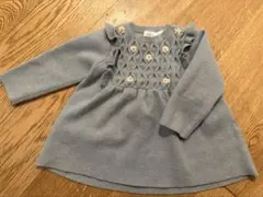 ザラ　フリルニット花柄ワンピース