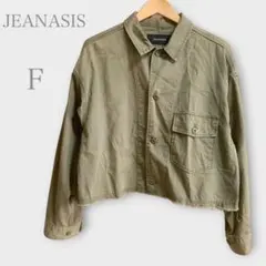 ジーナシス　ミリタリージャケット　ダメージ加工　カーキ