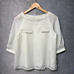 NATURAL BEAUTY BASIC シアーブラウス シースルー プリーツ