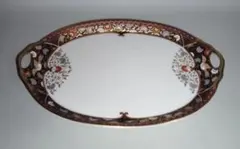 有田焼・花鳥唐草絵手付き楕円形28cm皿・アウトレット・新品未使用のサムネイル