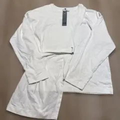 JEANASIS ホワイト レイヤードデザイン 長袖Tシャツ