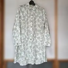 noa-ge オシャレかわいいデザイン 麻素材 チュニック丈 前開きブラウス 