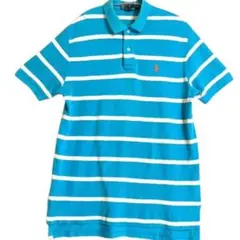 90's vintage ポロラルフローレン 半袖ポロシャツ 刺繍ボーダー鹿の子