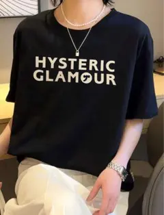 HYSTERIC フロント ロゴプリント Tシャツ ブラックのサムネイル
