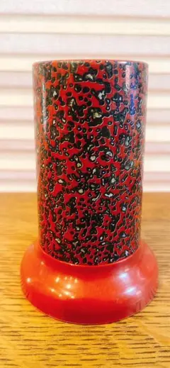 ガラス製箸立て　昭和レトロ　矢来カット 昭和レトロ 昔のガラス製箸立て 矢来カット 希少 レア品 H71
