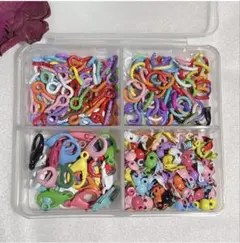 カラフルオープンジャンプリング＆ロブスタークラスプ フック 小型ネジアイピン