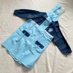 子供レインコート収納袋100-110 キッズ ポンチョ 防水かっぱ 雨具 青