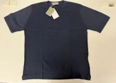 未使用・タグ付きJOHN SMEDLEY 半袖ニットTシャツ ネイビー L英国製 