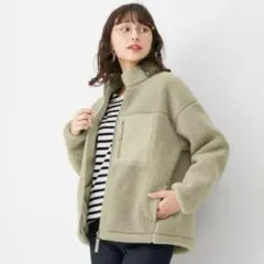 12/16日まで値下げしてます！GUボアブルゾン グリーンLサイズ