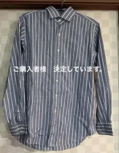 ポロラルフローレン ストライプシャツ 香港製　ブルー REGENT M