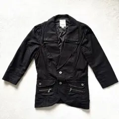 【Y2K/希少】DIESEL コットンヘンプ ジャケット 黒 S 七分袖のサムネイル