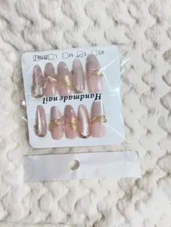 【極美品】上品ピンク×ゴールドネイルチップ、量産型
