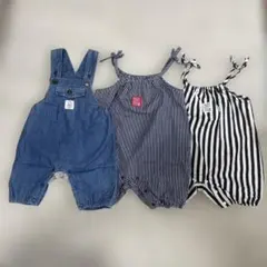 オーバーオール 70〜80cm ３着セット