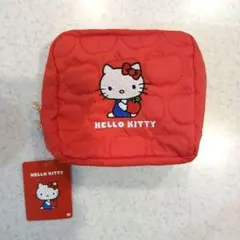【新品】ハローキティ キルティングポーチ 赤 HELLO KITTY サンリオ