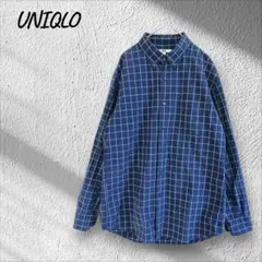 ユニクロ UNIQLO チェック柄 長袖 シャツ シンプル カジュアル メンズ