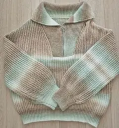 Bab ハーフジップ ニット グラデーション