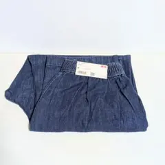 【新品】UNIQLOコットンリラックスアンクルパンツ/ブルー/M