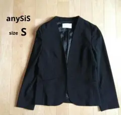anySiS　Vネック　ノーカラージャケット　S　ブラック　入園式　入学式