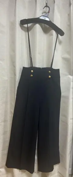 【Rirandture】サスペンダー付きネイビーワイドパンツ