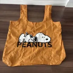 【SNOOPY】オレンジPEANUTSコンパクト型エコバッグ