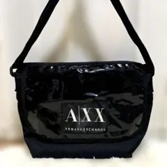ARMANI EXCHANGE AX ショルダーバック　ブラック　ロゴ軽量