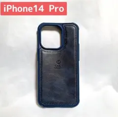 ONES iPhone14 Pro ケース レザーケース ブルー ネイビー