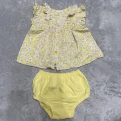 セットアップ　80 黄色花柄