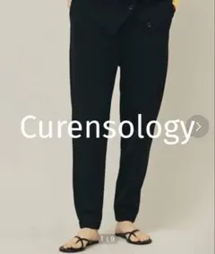 【美品】curensology ルーズテーパードパンツ 36 黒　ストレッチ