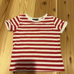 marimekko ボーダー Tシャツ レッド ホワイト 92cmのサムネイル