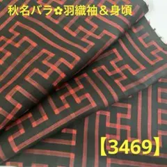 【3469】⭐️希少 本場大島紬 龍郷絣《秋名バラ》羽織 袖＆身頃ハギレ生地
