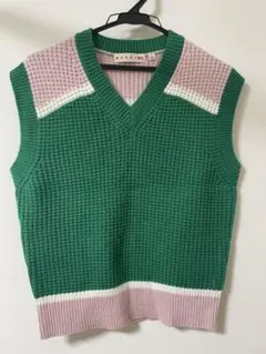 UNIQLO MARNI ニットベスト 緑 ピンク