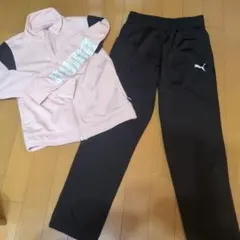 PUMA ジャージ上下セット 140cm ピンク/ブラック