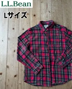 【90’s ・エルサルバドル製】　エルエルビーン　ネルシャツ　Lサイズ