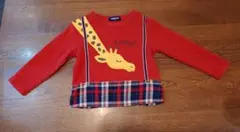 クレードスコープ赤キリン長袖カットソー グレー恐竜長袖カットソー 2点100cm