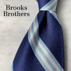 米国製 Brooks Brothers ストライプ レップタイ ネクタイ 紺 青