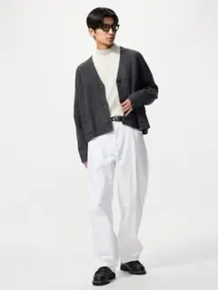 ✨即購入OK✨【新品】UNIQLO　スフレヤーンショートカーディガン　L