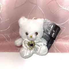 真っ白と真っ黒なお友達　ネコ　ネコちゃん　猫　マスコット　ぬいぐるみ　白