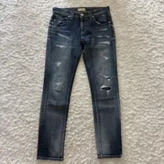 【美品】ヤヌーク KAY クレイジークラッシュ ボーイズスリムデニム 23 着画