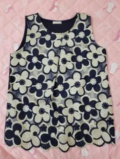 Weaver 花柄刺繍 ノースリーブチュニック