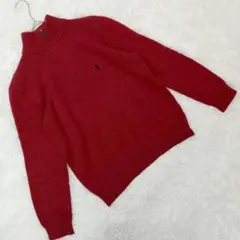 『ポロバイラルフローレン』 ハーフジップニット セーター 刺繡ロゴ ラムウール