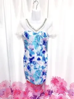 dazzy 花柄 デコルテ ビジュー チュールレース ミニタイト キャバドレス